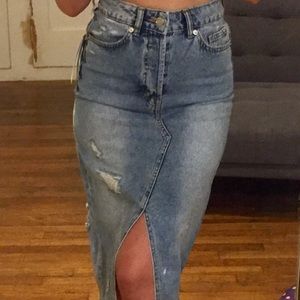 NEW Denim Midi Skirt